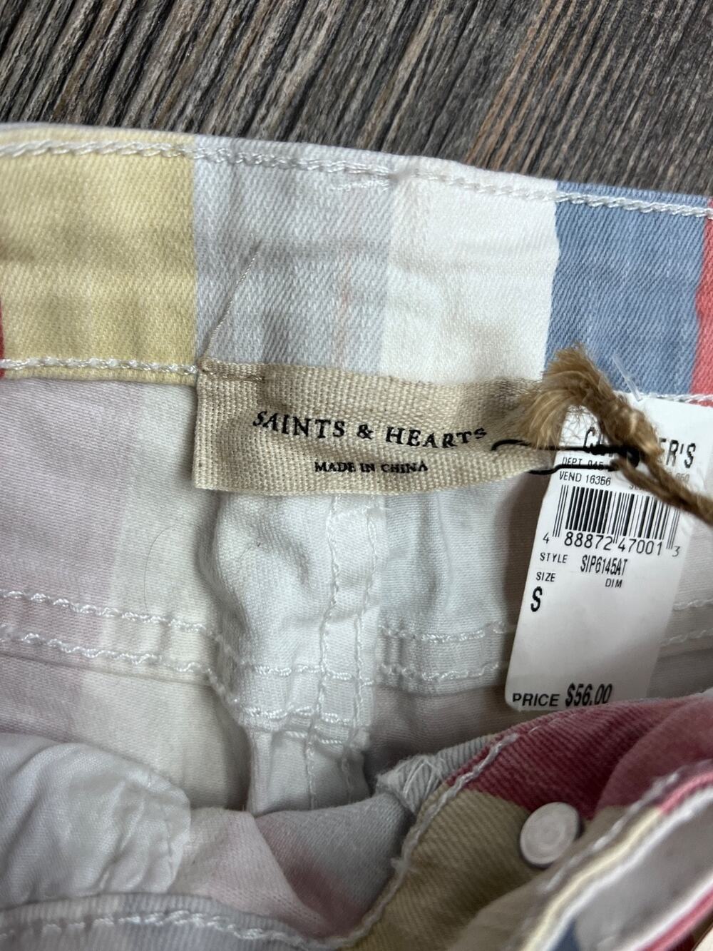 Saints and Hearts Women's Size S Striped Flare Jeans NWT Bell Bottom Frayed He - Picture 5 of 8